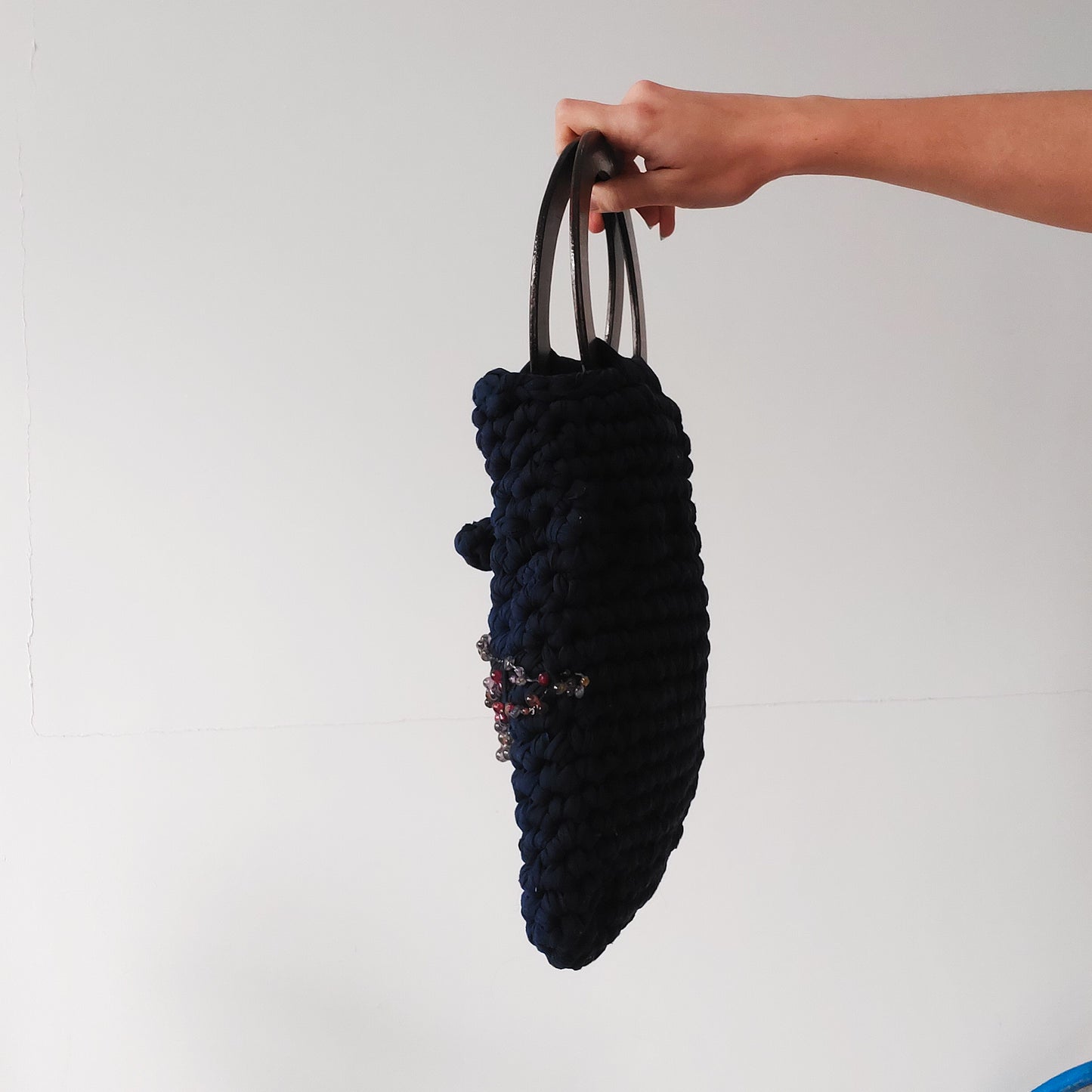 Chic Macrame Bag in Blue