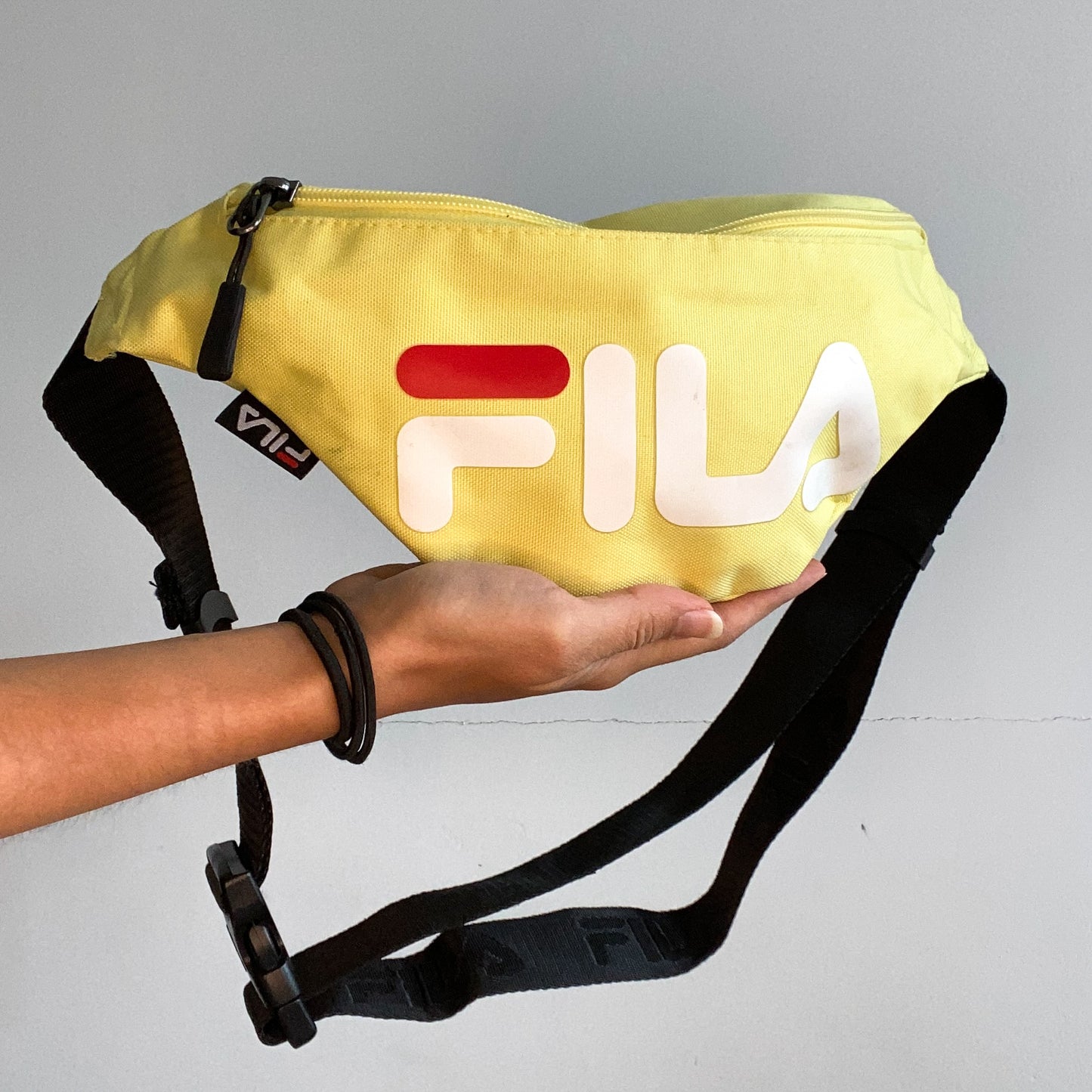 Yellow fila bum bag