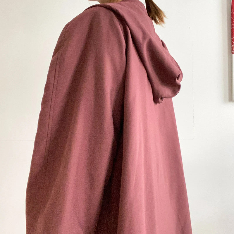 Bordeaux burgundy long trench coat