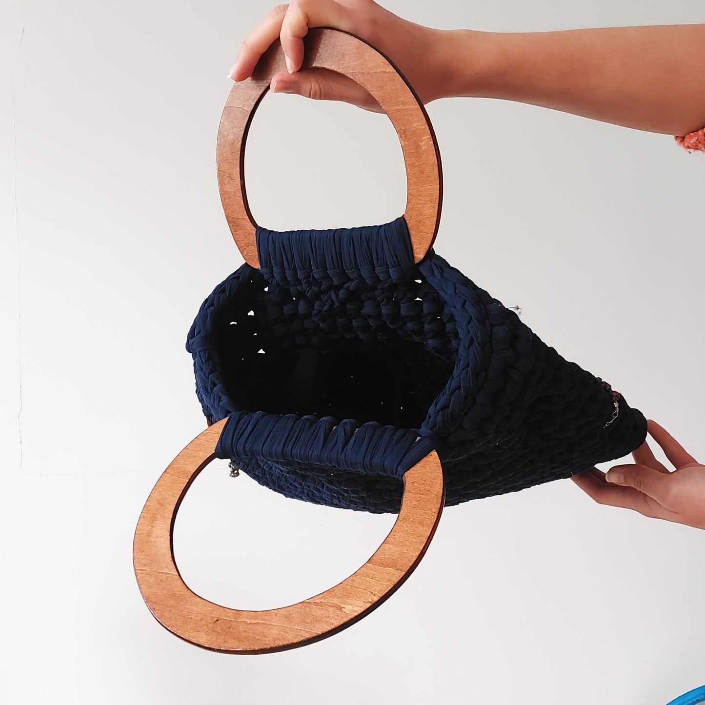 Chic Macrame Bag in Blue